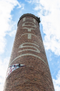 The smokestack still stands proud against the Spokane sky
